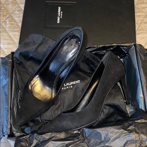Saint Laurent Black Suede Pumps